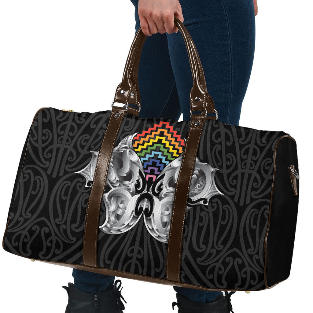 Aotearoa Kowhaiwhai Poutama Rainbow Motif Travel Bag LT9 - Polynesian Pride