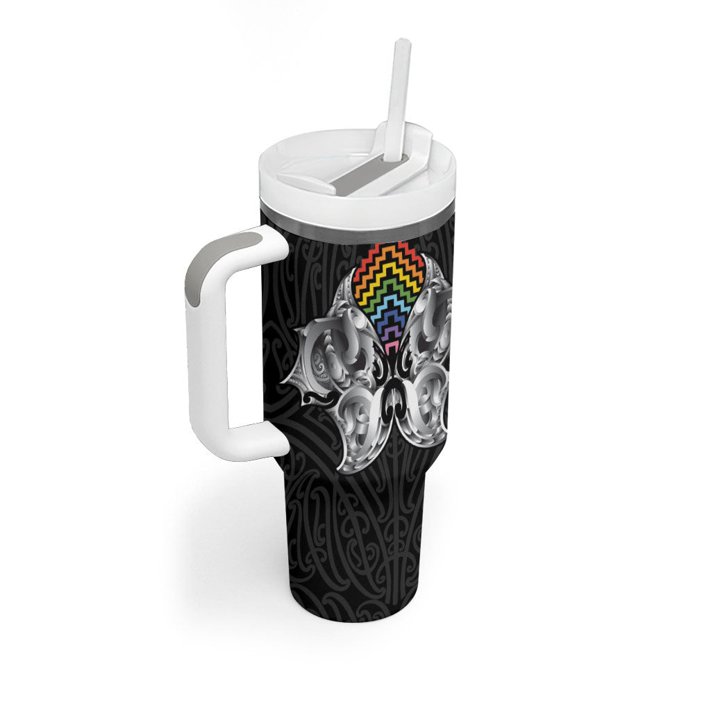 Aotearoa Kowhaiwhai Poutama Rainbow Motif Tumbler With Handle LT9 - Polynesian Pride