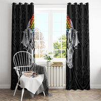 Aotearoa Kowhaiwhai Poutama Rainbow Motif Window Curtain LT9 - Polynesian Pride