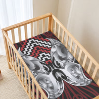 Aotearoa Kowhaiwhai Poutama Red Motif Baby Bed Cover LT9 - Polynesian Pride