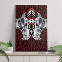 Aotearoa Kowhaiwhai Poutama Red Motif Canvas Wall Art LT9 - Polynesian Pride