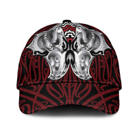 Aotearoa Kowhaiwhai Poutama Red Motif Classic Cap LT9 Universal Fit Red - Polynesian Pride