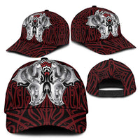 Aotearoa Kowhaiwhai Poutama Red Motif Classic Cap LT9 - Polynesian Pride