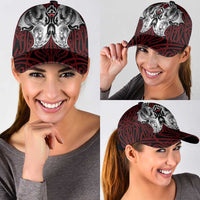 Aotearoa Kowhaiwhai Poutama Red Motif Classic Cap LT9 - Polynesian Pride
