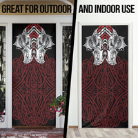 Aotearoa Kowhaiwhai Poutama Red Motif Door Cover LT9 - Polynesian Pride