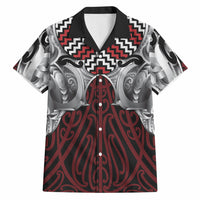 Aotearoa Kowhaiwhai Poutama Red Motif Hawaiian Shirt LT9 Red - Polynesian Pride