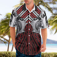 Aotearoa Kowhaiwhai Poutama Red Motif Hawaiian Shirt LT9 - Polynesian Pride