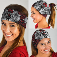 Aotearoa Kowhaiwhai Poutama Red Motif Neck Gaiter LT9 - Polynesian Pride