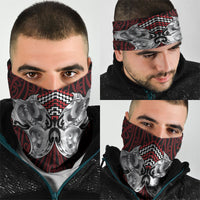 Aotearoa Kowhaiwhai Poutama Red Motif Neck Gaiter LT9 - Polynesian Pride