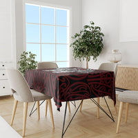 Aotearoa Kowhaiwhai Poutama Red Motif Tablecloth LT9 - Polynesian Pride