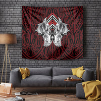 Aotearoa Kowhaiwhai Poutama Red Motif Tapestry LT9 Red - Polynesian Pride