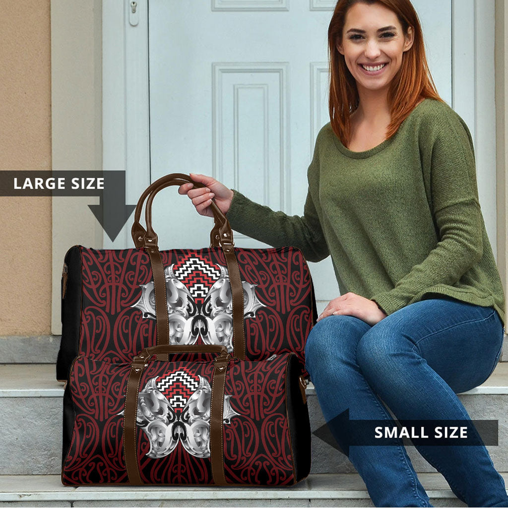Aotearoa Kowhaiwhai Poutama Red Motif Travel Bag LT9 - Polynesian Pride