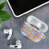 Aotearoa Kowhaiwhai Taniko Patchwork Rainbow Motifs AirPods Case LT9 - Polynesian Pride