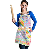 Aotearoa Kowhaiwhai Taniko Patchwork Rainbow Motifs Apron LT9 - Polynesian Pride