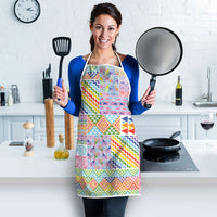 Aotearoa Kowhaiwhai Taniko Patchwork Rainbow Motifs Apron LT9 - Polynesian Pride