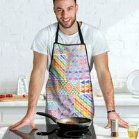 Aotearoa Kowhaiwhai Taniko Patchwork Rainbow Motifs Apron LT9 - Polynesian Pride