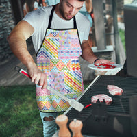 Aotearoa Kowhaiwhai Taniko Patchwork Rainbow Motifs Apron LT9 - Polynesian Pride