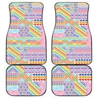 Aotearoa Kowhaiwhai Taniko Patchwork Rainbow Motifs Car Mats LT9 - Polynesian Pride