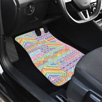 Aotearoa Kowhaiwhai Taniko Patchwork Rainbow Motifs Car Mats LT9 - Polynesian Pride