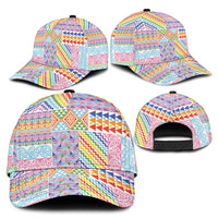 Aotearoa Kowhaiwhai Taniko Patchwork Rainbow Motifs Classic Cap LT9 - Polynesian Pride