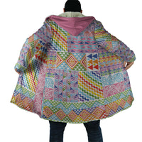 Aotearoa Kowhaiwhai Taniko Patchwork Rainbow Motifs Cloak LT9 - Polynesian Pride
