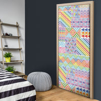 Aotearoa Kowhaiwhai Taniko Patchwork Rainbow Motifs Door Cover LT9 - Polynesian Pride