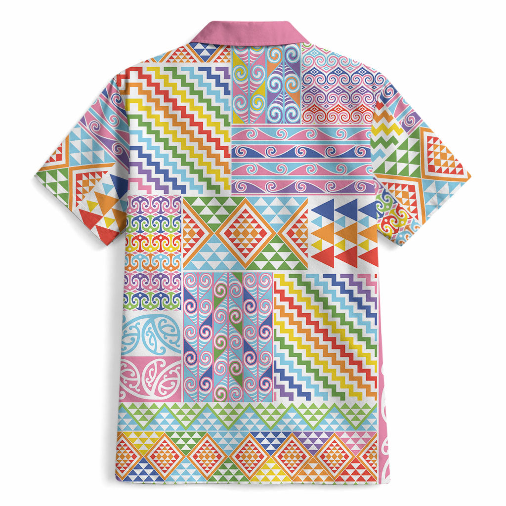 Aotearoa Kowhaiwhai Taniko Patchwork Rainbow Motifs Hawaiian Shirt LT9 - Polynesian Pride