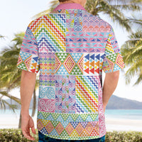 Aotearoa Kowhaiwhai Taniko Patchwork Rainbow Motifs Hawaiian Shirt LT9 - Polynesian Pride