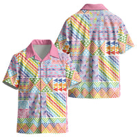 Aotearoa Kowhaiwhai Taniko Patchwork Rainbow Motifs Kid Hawaiian Shirt LT9 - Polynesian Pride