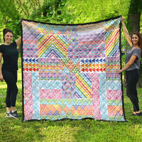 Aotearoa Kowhaiwhai Taniko Patchwork Rainbow Motifs Quilt LT9 - Polynesian Pride
