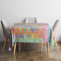 Aotearoa Kowhaiwhai Taniko Patchwork Rainbow Motifs Tablecloth LT9 - Polynesian Pride