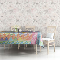 Aotearoa Kowhaiwhai Taniko Patchwork Rainbow Motifs Tablecloth LT9 - Polynesian Pride