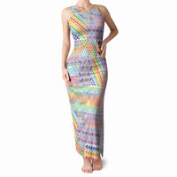 Aotearoa Kowhaiwhai Taniko Patchwork Rainbow Motifs Tank Maxi Dress LT9 Women Rainbow - Polynesian Pride
