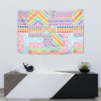Aotearoa Kowhaiwhai Taniko Patchwork Rainbow Motifs Tapestry LT9 - Polynesian Pride