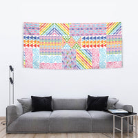 Aotearoa Kowhaiwhai Taniko Patchwork Rainbow Motifs Tapestry LT9 - Polynesian Pride