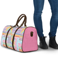Aotearoa Kowhaiwhai Taniko Patchwork Rainbow Motifs Travel Bag LT9 - Polynesian Pride