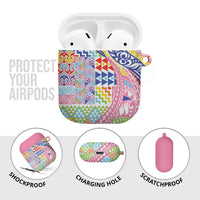 Maori Kowhaiwhai Taniko Patchwork Rainbow Motifs AirPods Case LT9 - Polynesian Pride