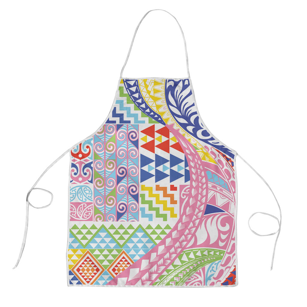 Maori Kowhaiwhai Taniko Patchwork Rainbow Motifs Apron LT9 Rainbow - Polynesian Pride