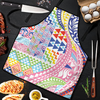 Maori Kowhaiwhai Taniko Patchwork Rainbow Motifs Apron LT9 Rainbow - Polynesian Pride
