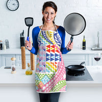 Maori Kowhaiwhai Taniko Patchwork Rainbow Motifs Apron LT9 - Polynesian Pride