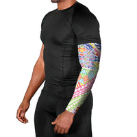 Maori Kowhaiwhai Taniko Patchwork Rainbow Motifs Arm Sleeves LT9 - Polynesian Pride