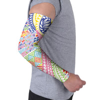 Maori Kowhaiwhai Taniko Patchwork Rainbow Motifs Arm Sleeves LT9 - Polynesian Pride