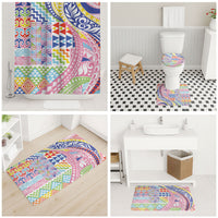 Maori Kowhaiwhai Taniko Patchwork Rainbow Motifs Bathroom Set LT9 - Polynesian Pride