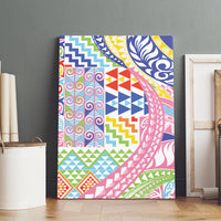 Maori Kowhaiwhai Taniko Patchwork Rainbow Motifs Canvas Wall Art LT9 - Polynesian Pride