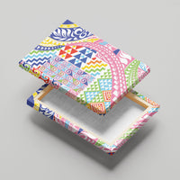 Maori Kowhaiwhai Taniko Patchwork Rainbow Motifs Canvas Wall Art LT9 - Polynesian Pride