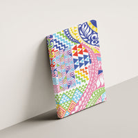 Maori Kowhaiwhai Taniko Patchwork Rainbow Motifs Canvas Wall Art LT9 - Polynesian Pride