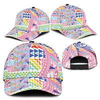 Maori Kowhaiwhai Taniko Patchwork Rainbow Motifs Classic Cap LT9 - Polynesian Pride
