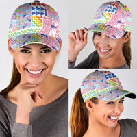 Maori Kowhaiwhai Taniko Patchwork Rainbow Motifs Classic Cap LT9 - Polynesian Pride