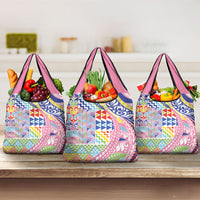 Maori Kowhaiwhai Taniko Patchwork Rainbow Motifs Grocery Bag LT9 3-pack One Size Rainbow - Polynesian Pride