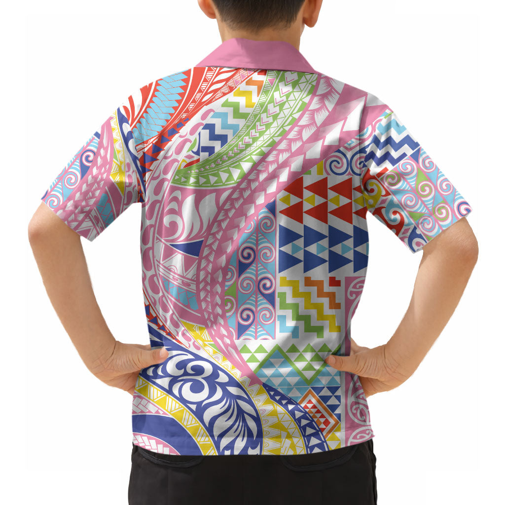 Maori Kowhaiwhai Taniko Patchwork Rainbow Motifs Hawaiian Shirt LT9 - Polynesian Pride
